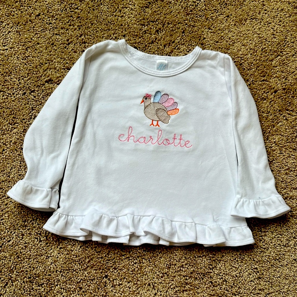 Size 2-3T heavyweight cotton long sleeve pullover top Great condition- adorable!